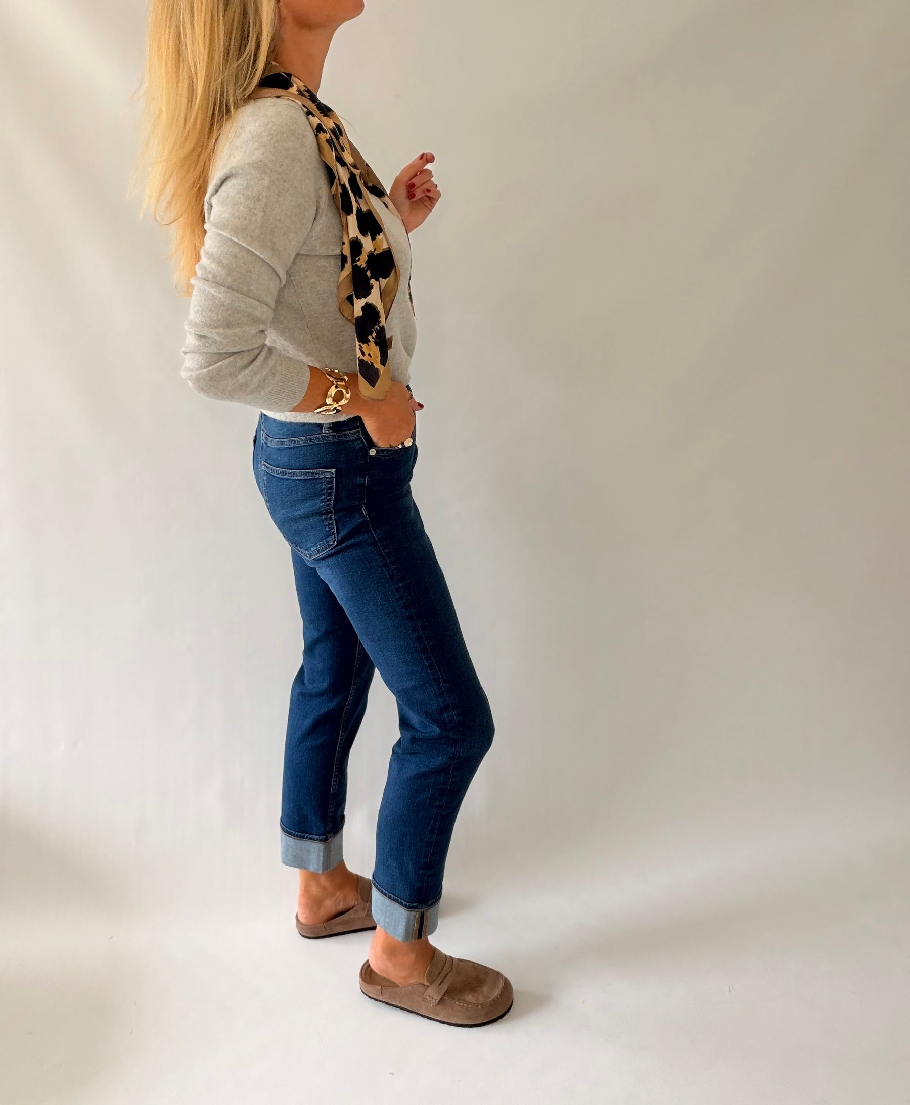 Taupe Backless Loafer