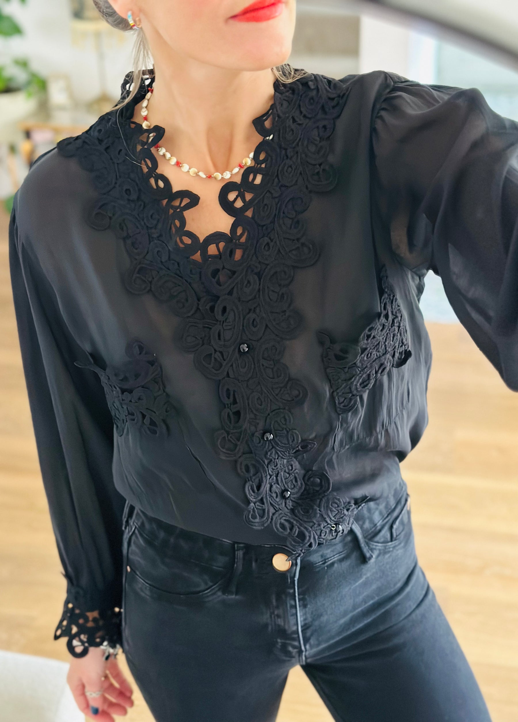 Black Lace Blouse