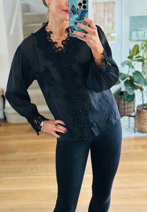 Black Lace Blouse