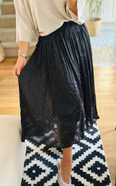 Crystal Detail Pleated Skirt