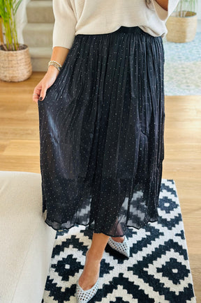 Crystal Detail Pleated Skirt