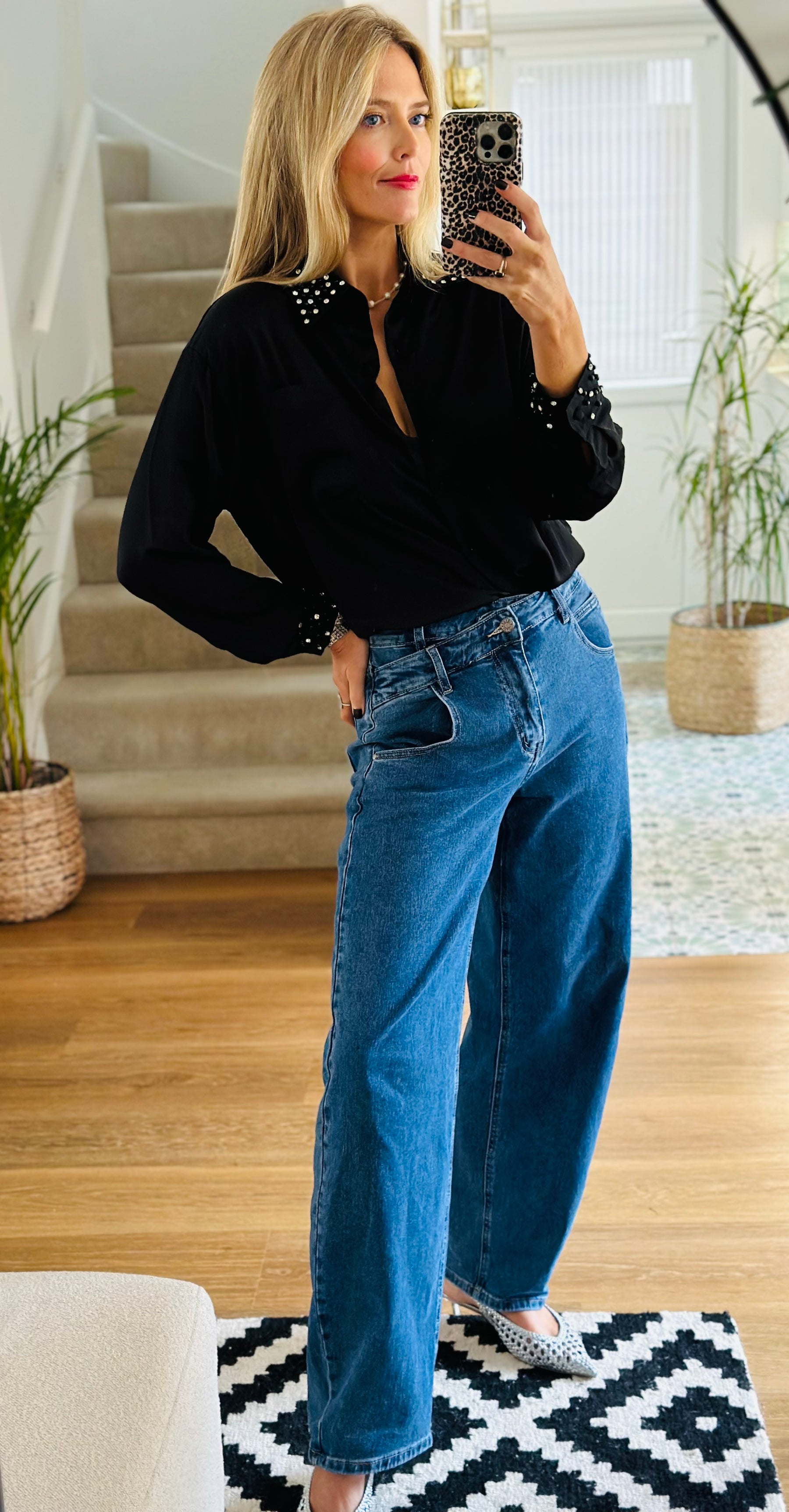 Diamante Collar Blouse