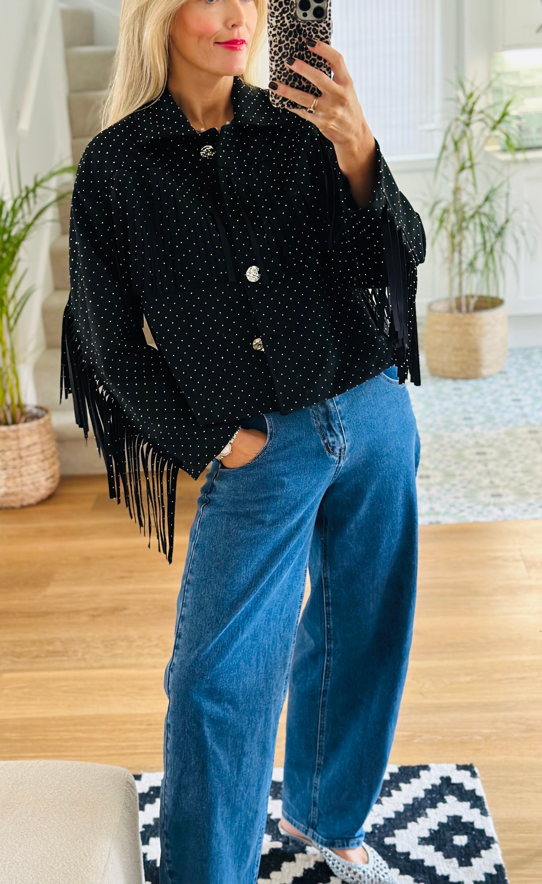 Rhinestone Cowgirl Fringed Jacket