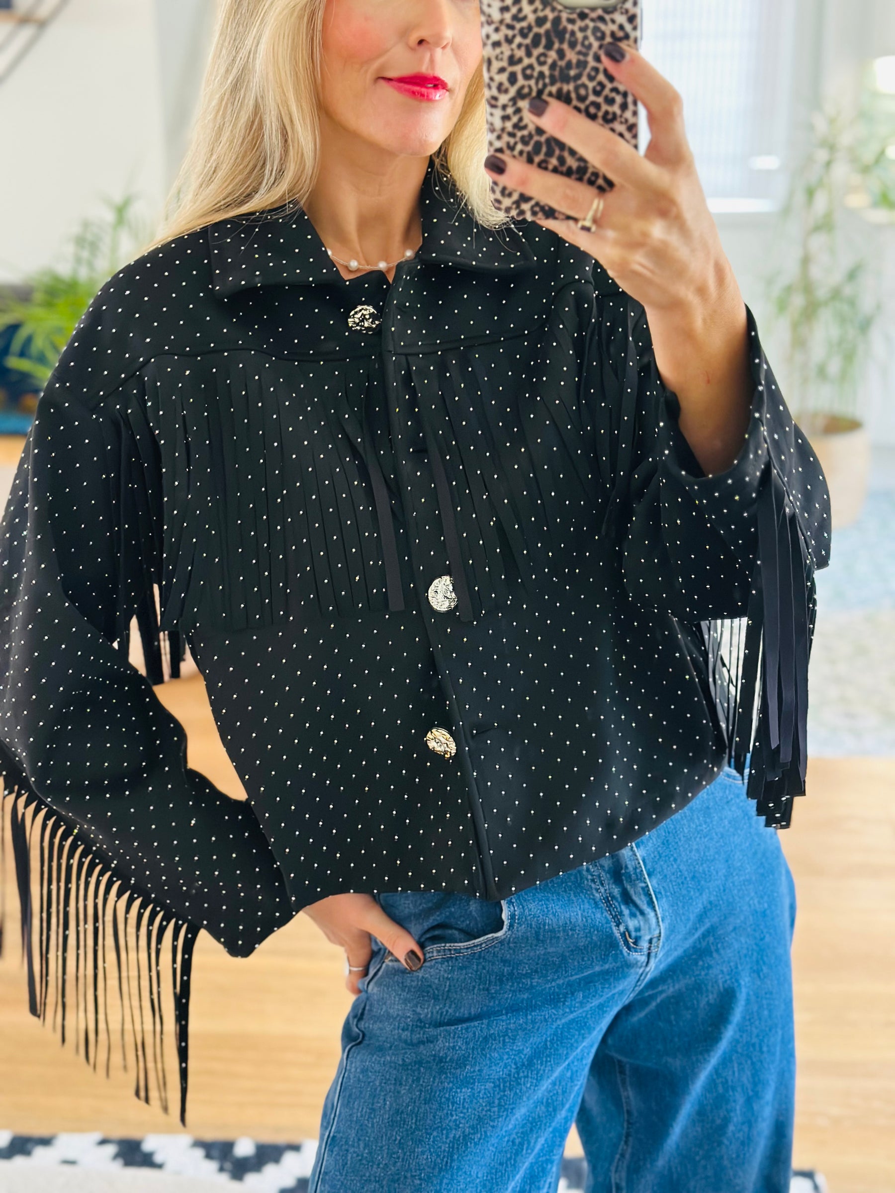 Rhinestone Cowgirl Fringed Jacket