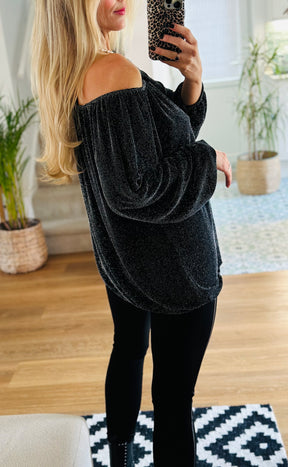 Lurex Tie Neckline Top