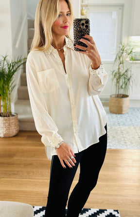 Diamante Collar Blouse