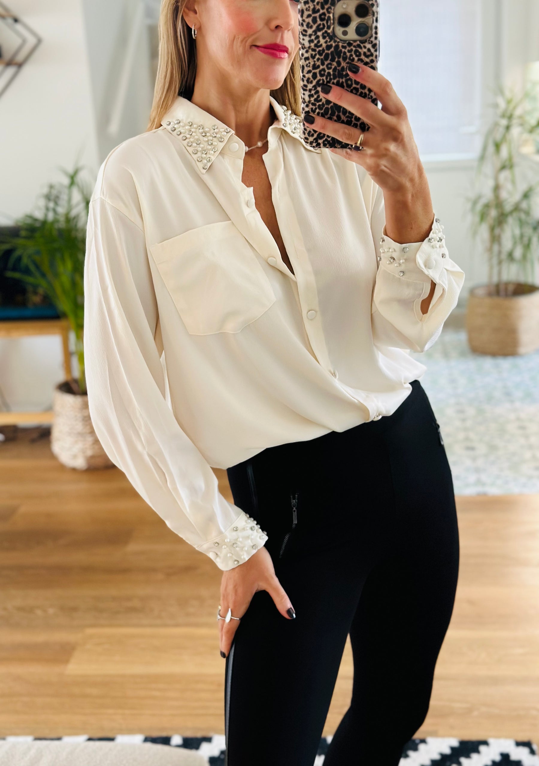 Diamante Collar Blouse