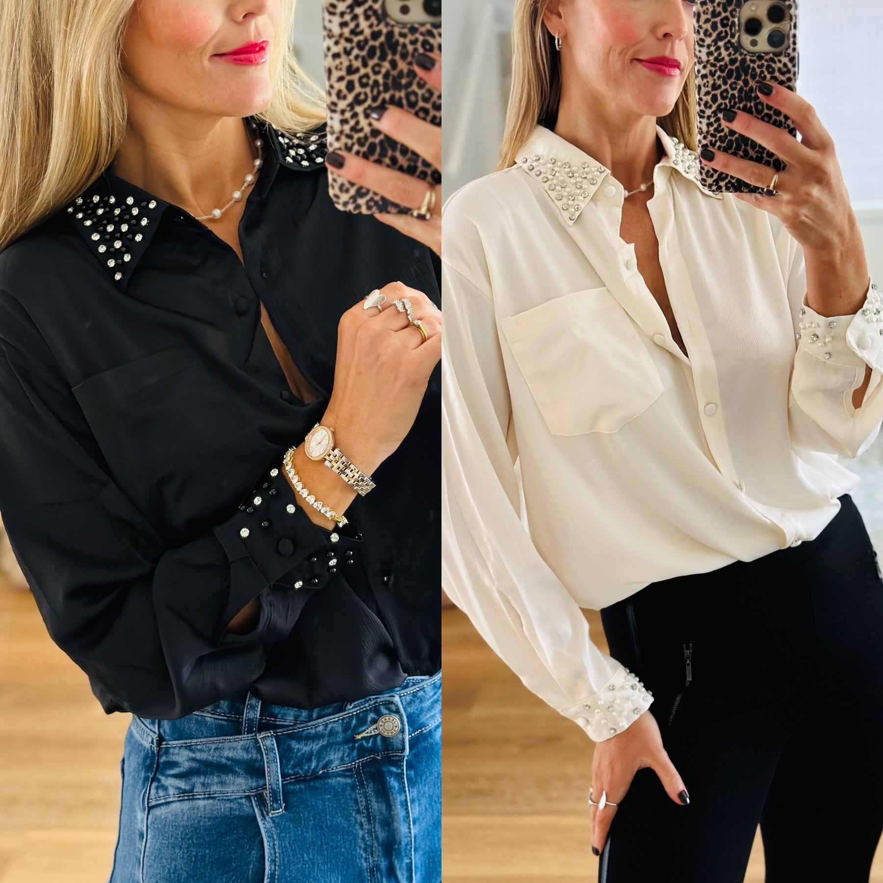 Diamante Collar Blouse