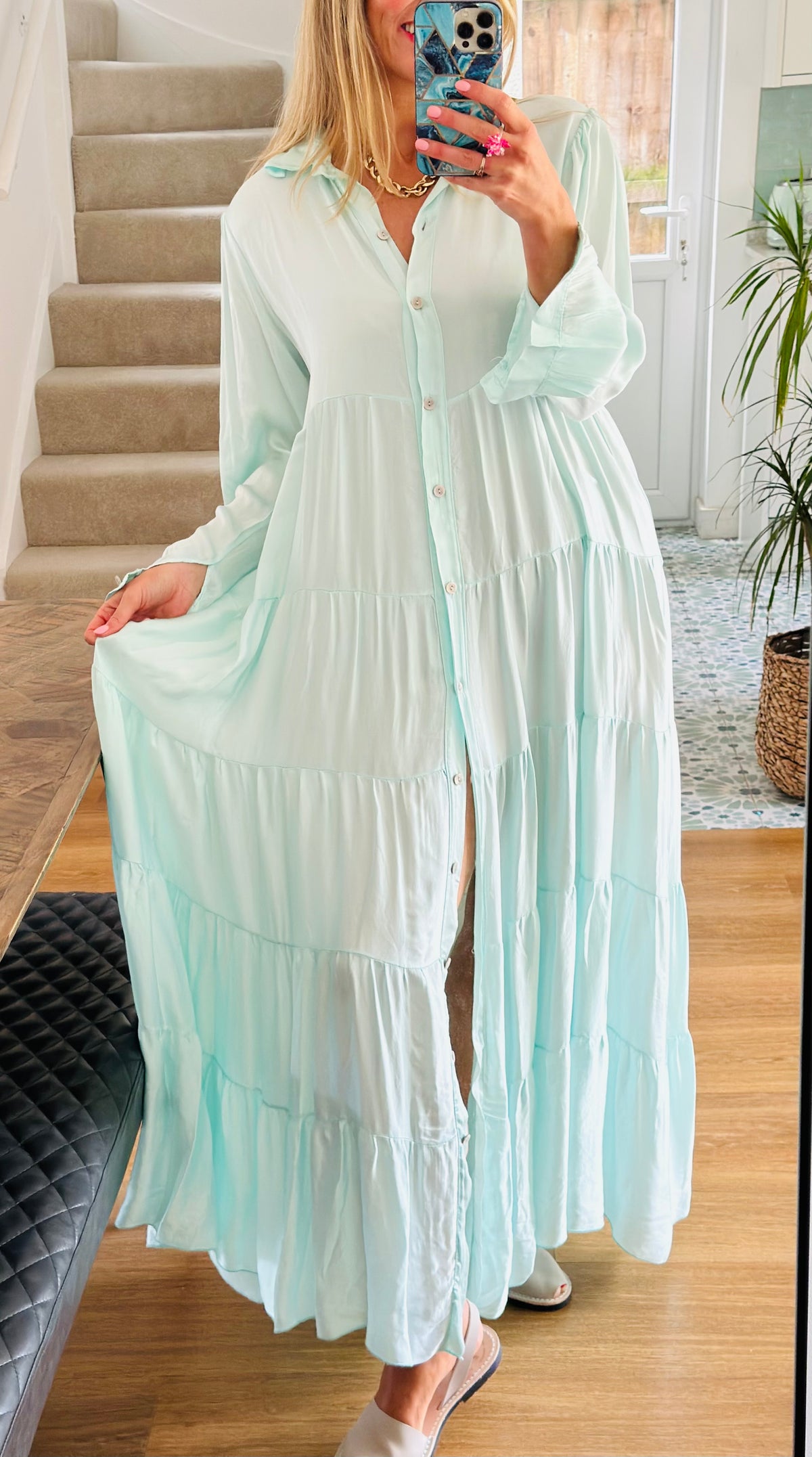 Silk Tiered Maxi Dress