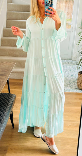 Silk Tiered Maxi Dress