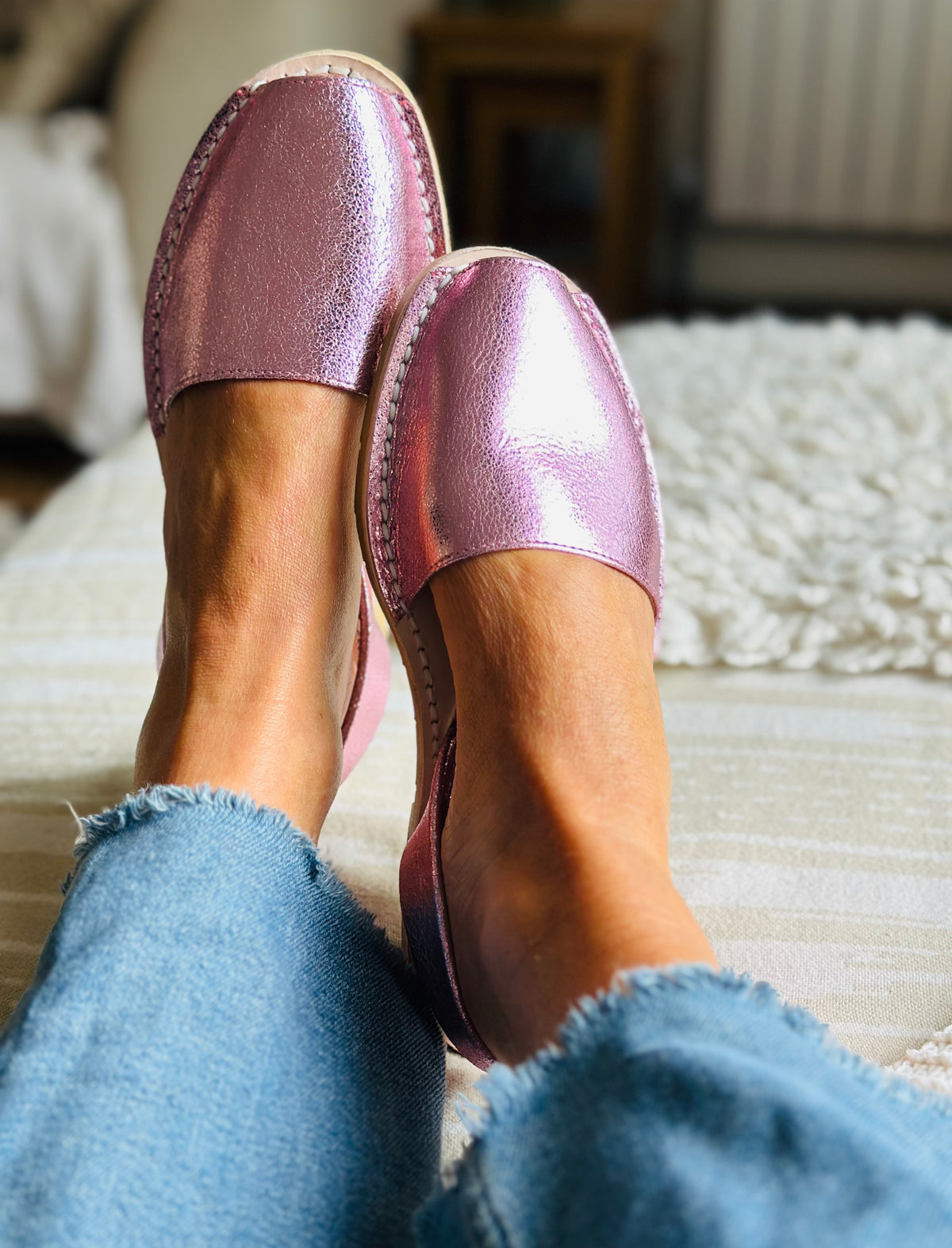 Lisa Pink Metallic Avarcas