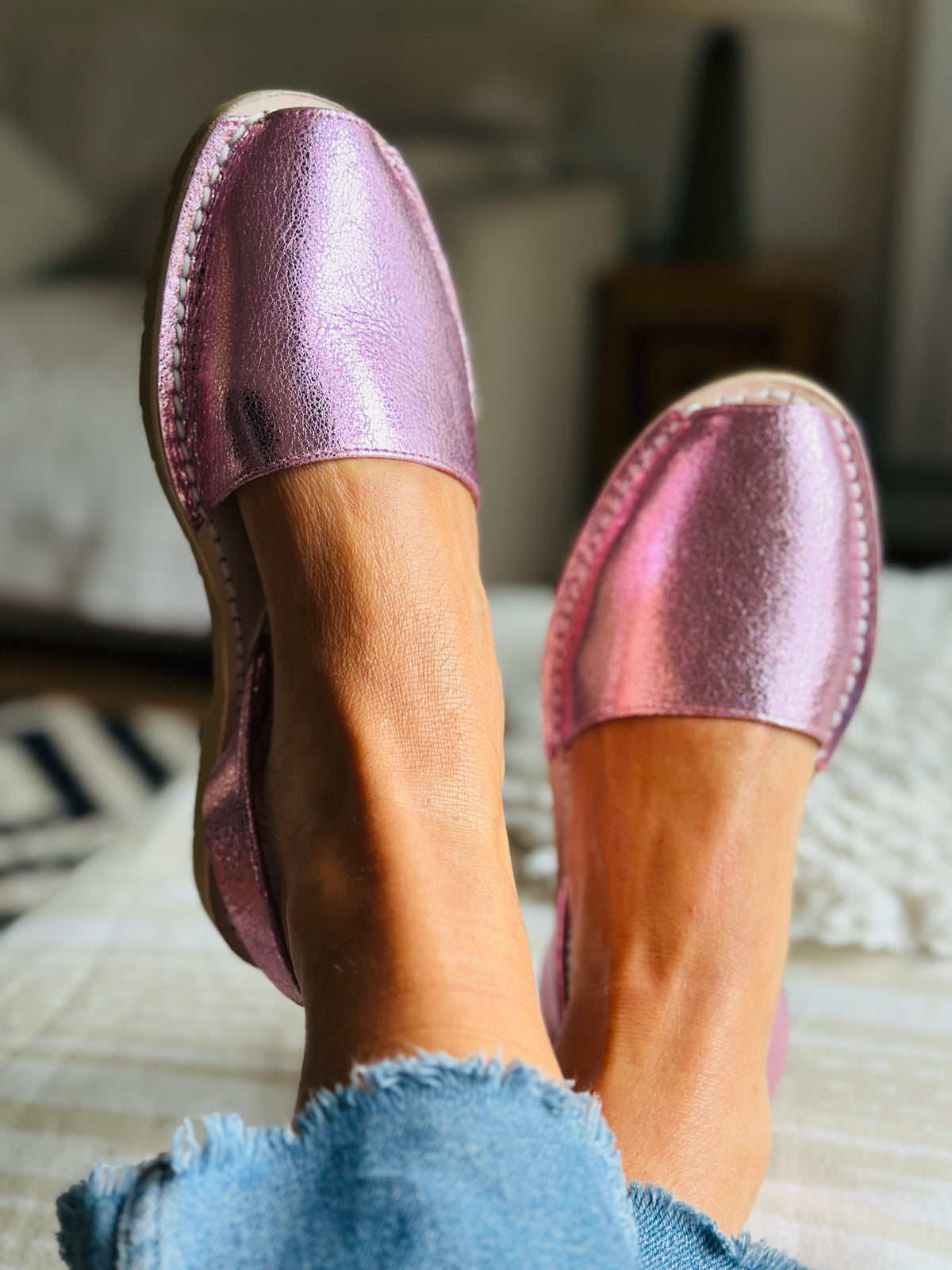 Lisa Pink Metallic Avarcas