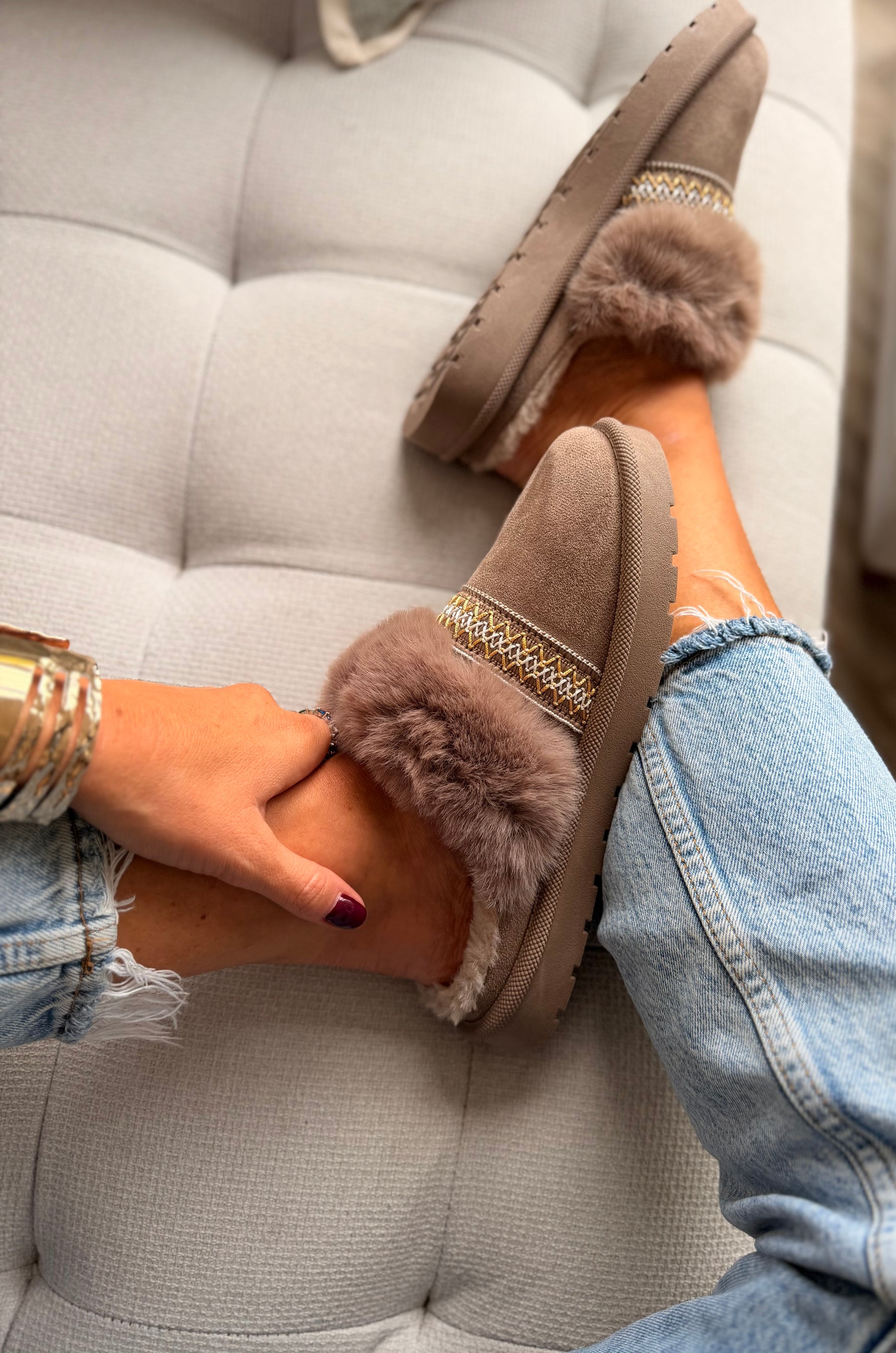 Fur Cuff Mule