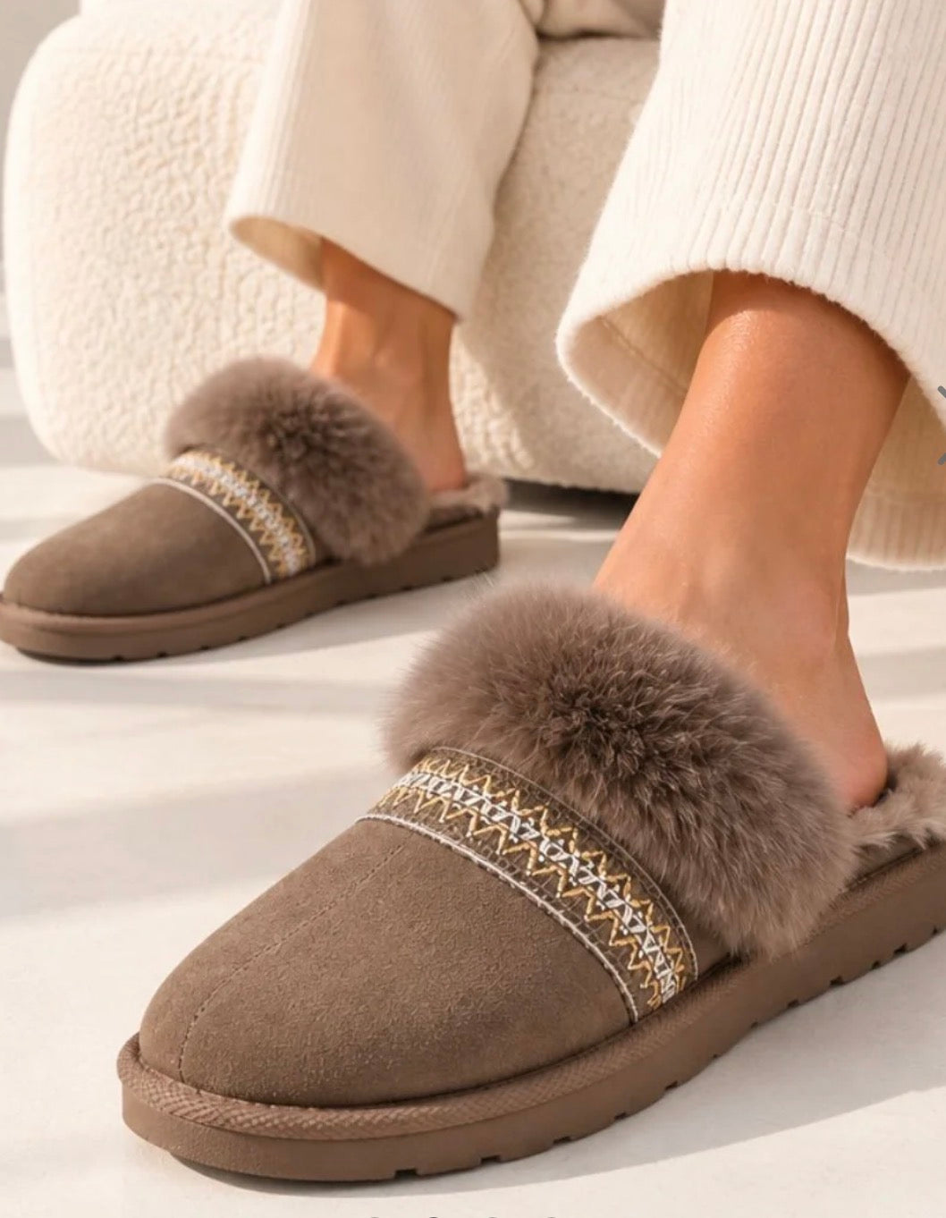 Fur Cuff Mule