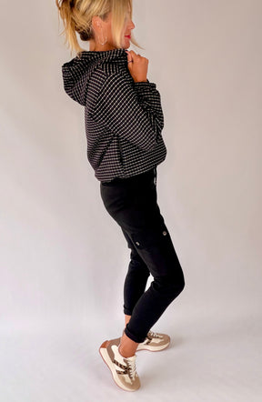 Black Check Hooded Jacket