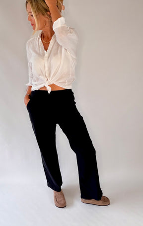Wide Leg Stretch Trousers