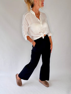 Wide Leg Stretch Trousers
