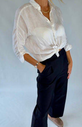 Wide Leg Stretch Trousers