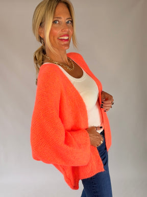 Neon Coral Cardigan
