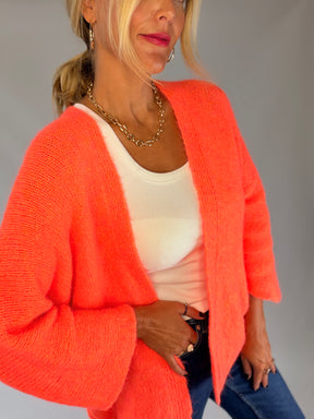 Neon Coral Cardigan