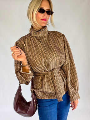 Tweed Funnel Neck Jacket