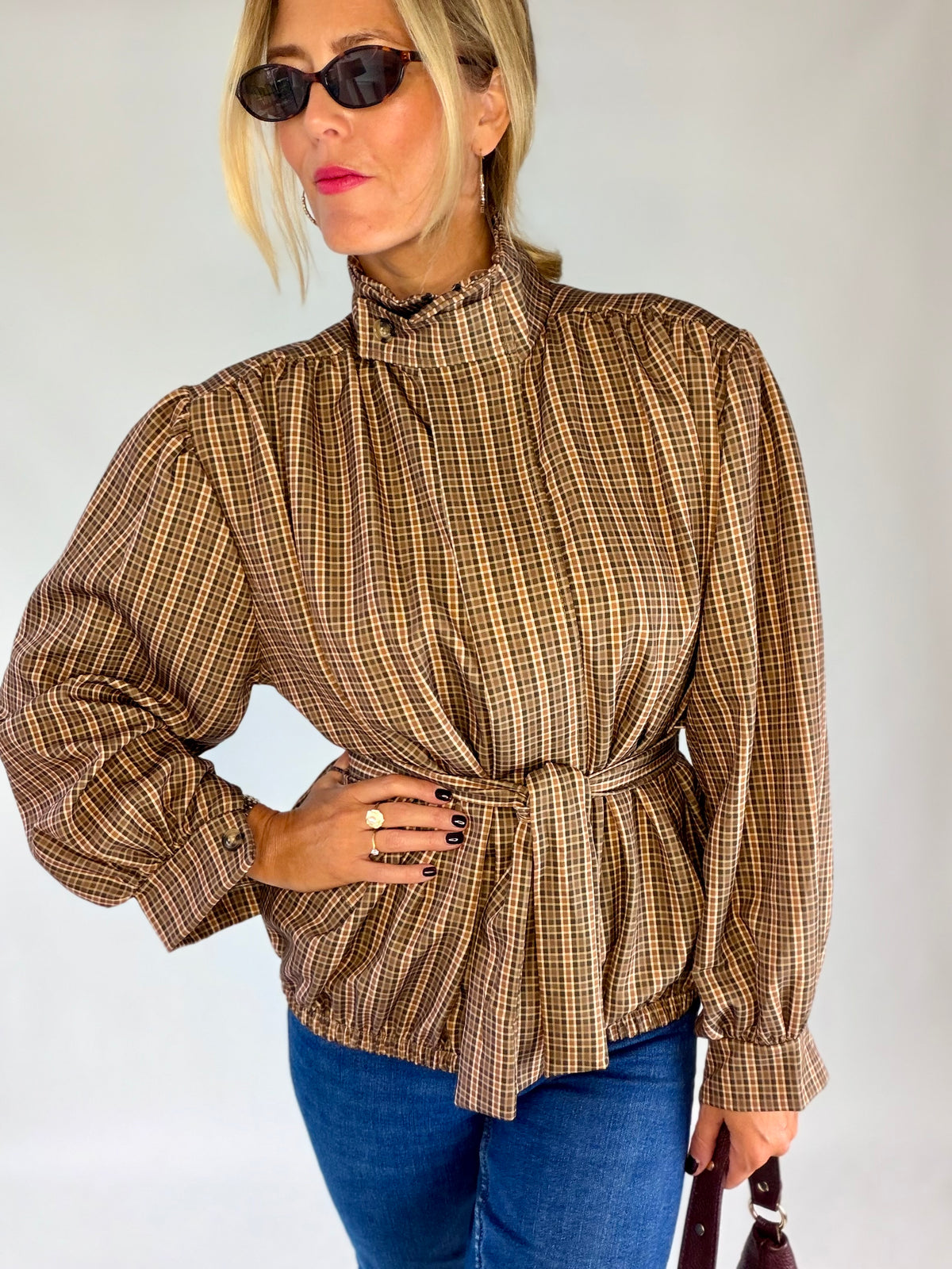 Tweed Funnel Neck Jacket