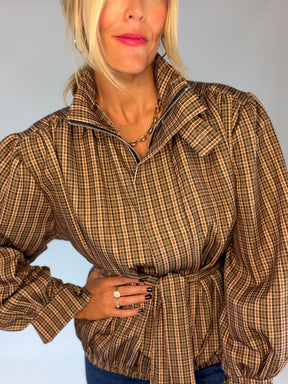 Tweed Funnel Neck Jacket