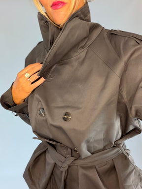 Funnel Neck Chocolate Rain Jacket