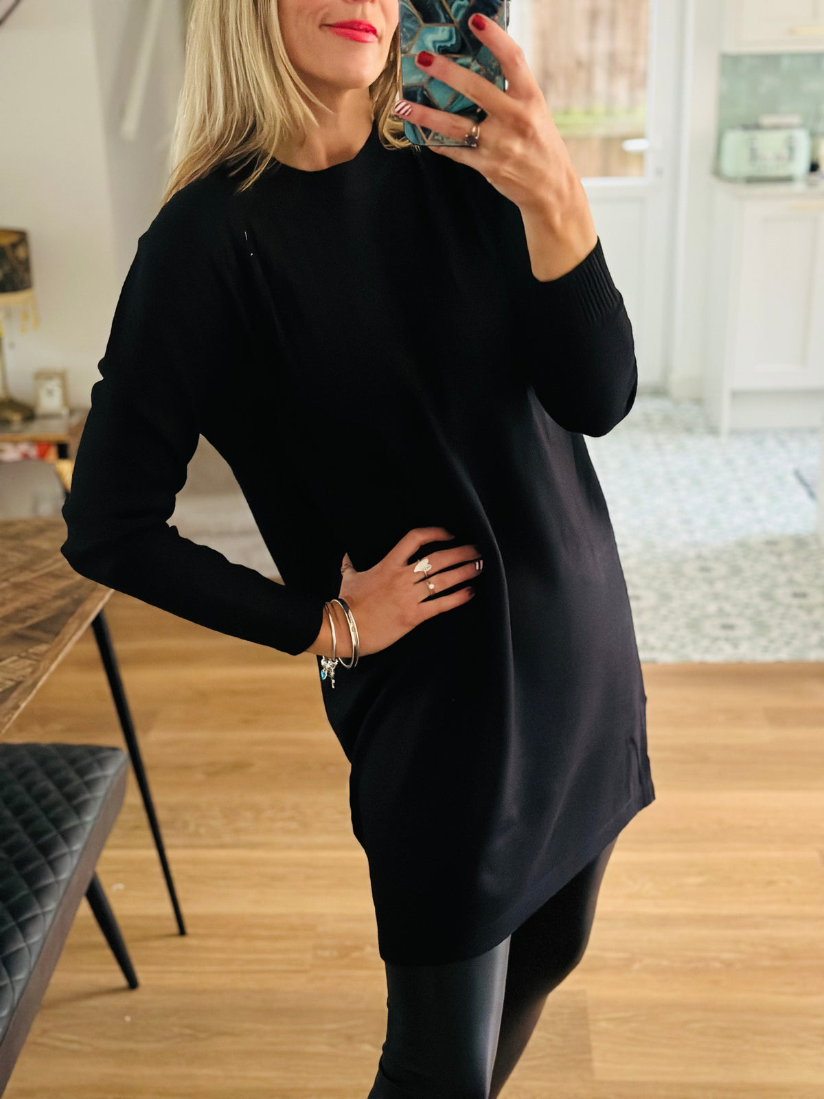 Black Sparkle Jumper Dress