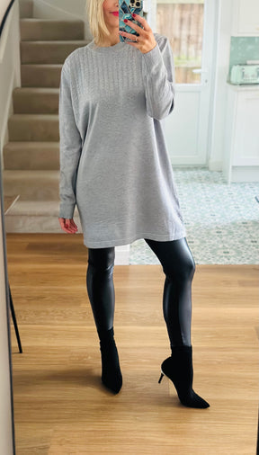 Grey Sparkle Jumper Dress