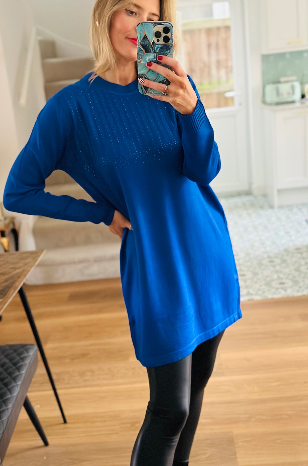 Electric Blue Sparkle Jumper Dress