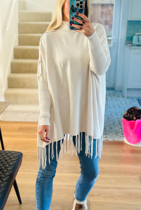 Shania Cream Tassel Jumper