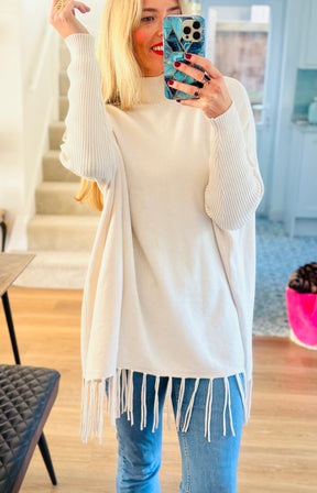 Shania Cream Tassel Jumper