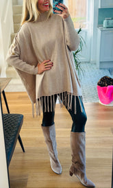 Shania Oatmeal Tassel Jumper