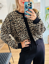 Leopard Print Zip Up Jacket