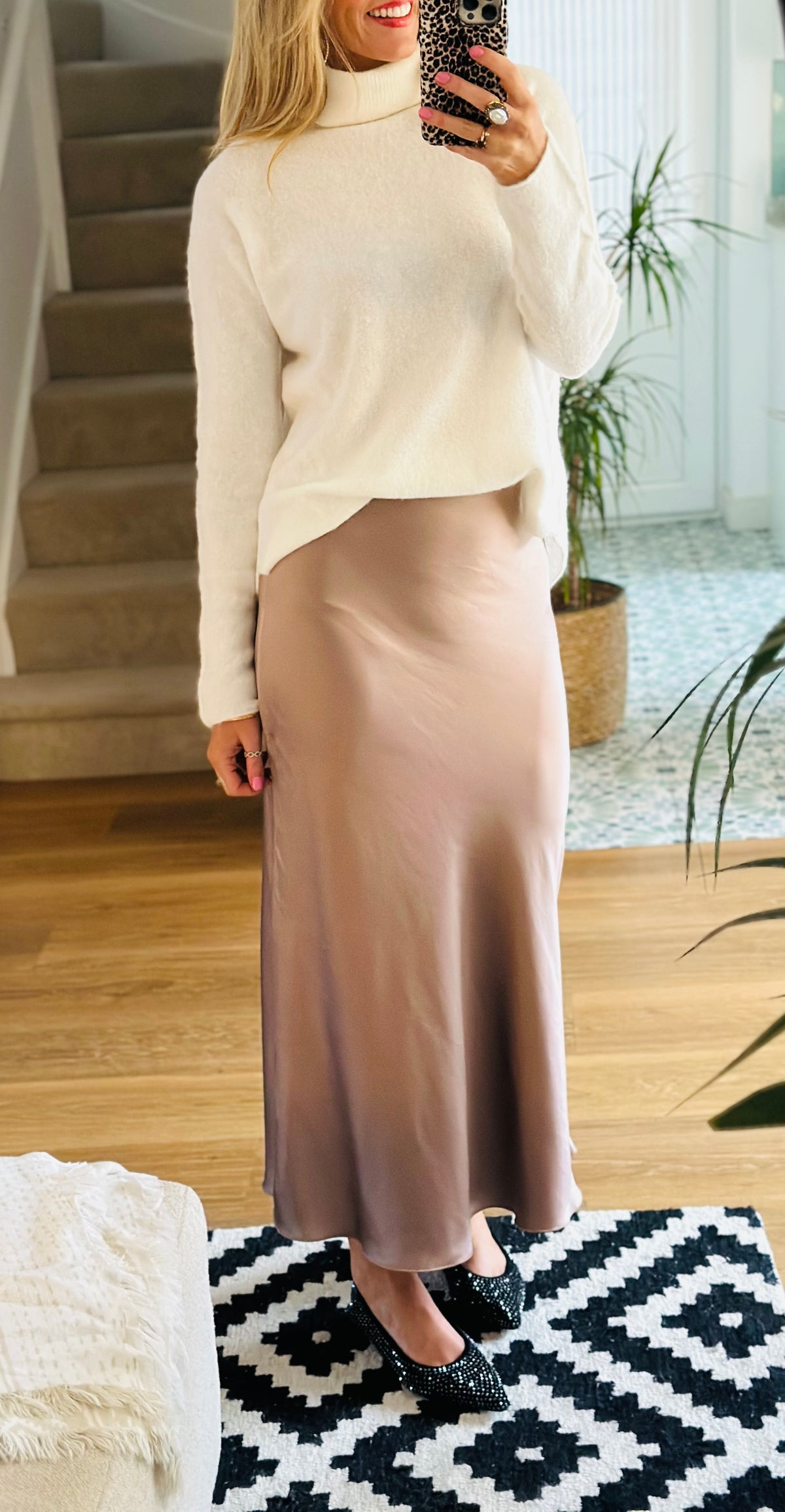 Satin Bias Cut Maxi Skirt