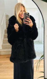 Black Faux Fur Coat