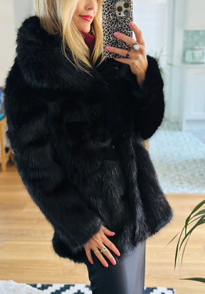 Black Faux Fur Coat