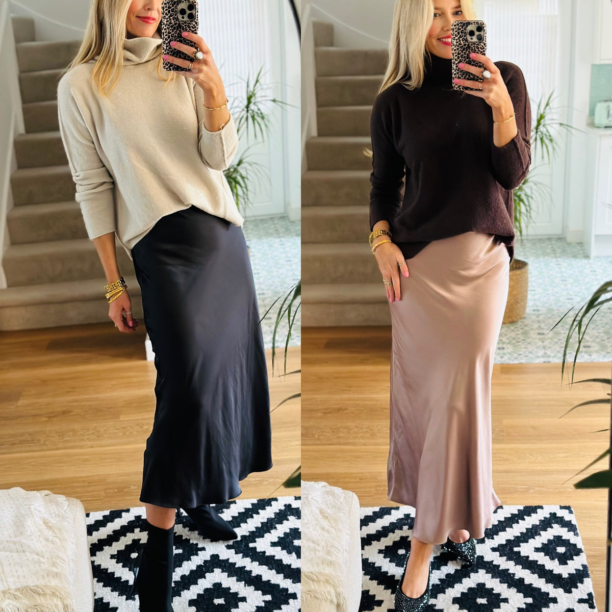 Satin Bias Cut Maxi Skirt