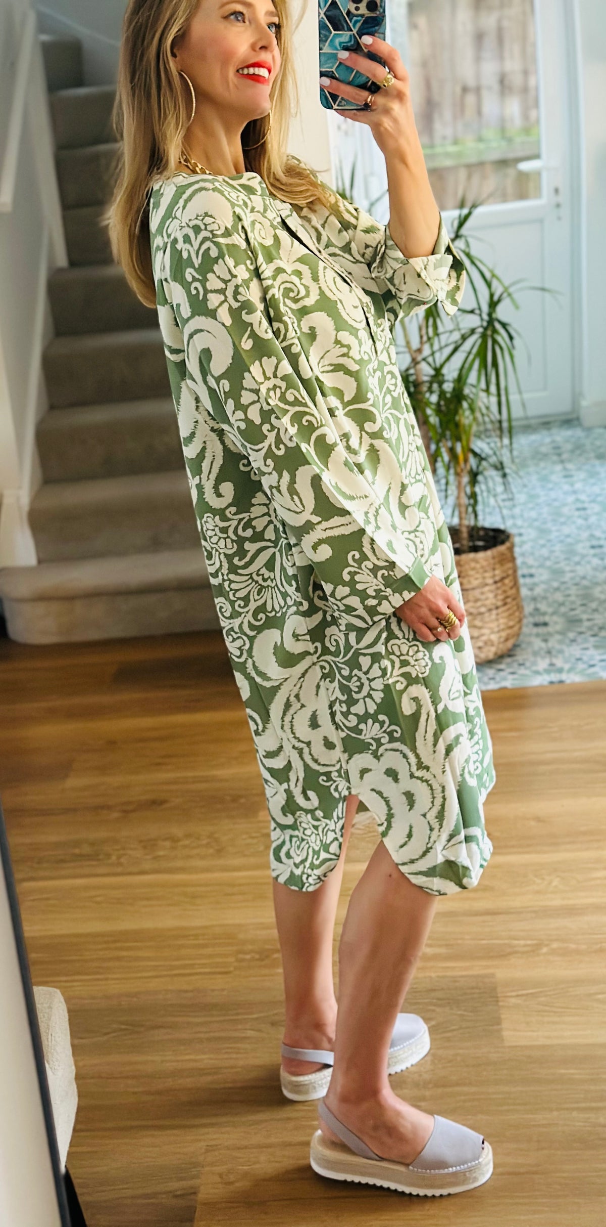 Patterned Tunic in Green