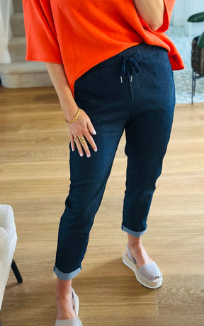 Straight Leg Stretch Trousers Denim