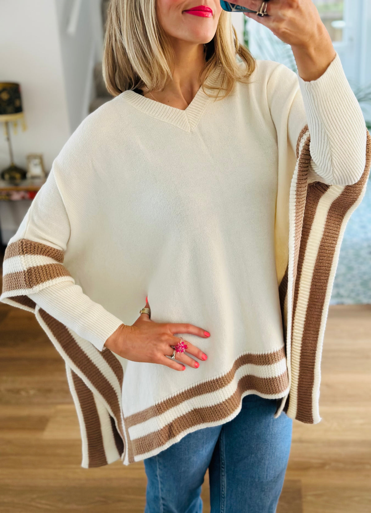 Cricket Style Poncho Cream