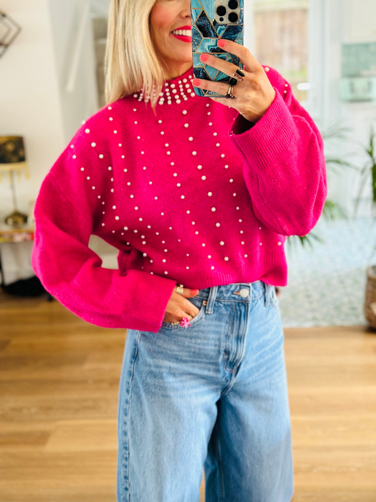 Pearl Jumper Hot Pink