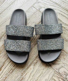 SAMPLE SALE Glitter Two Strap Slide size 38