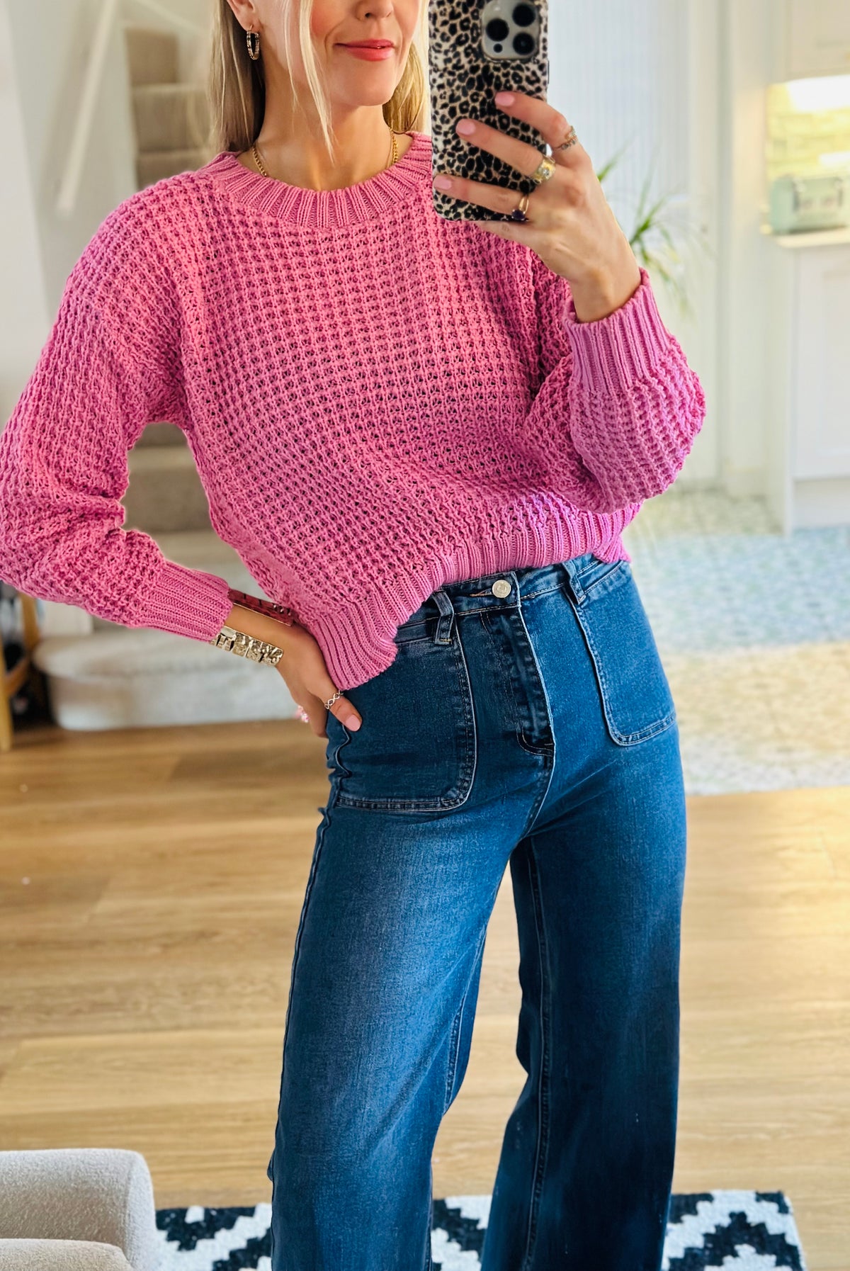 Open Knit Crew Jumper