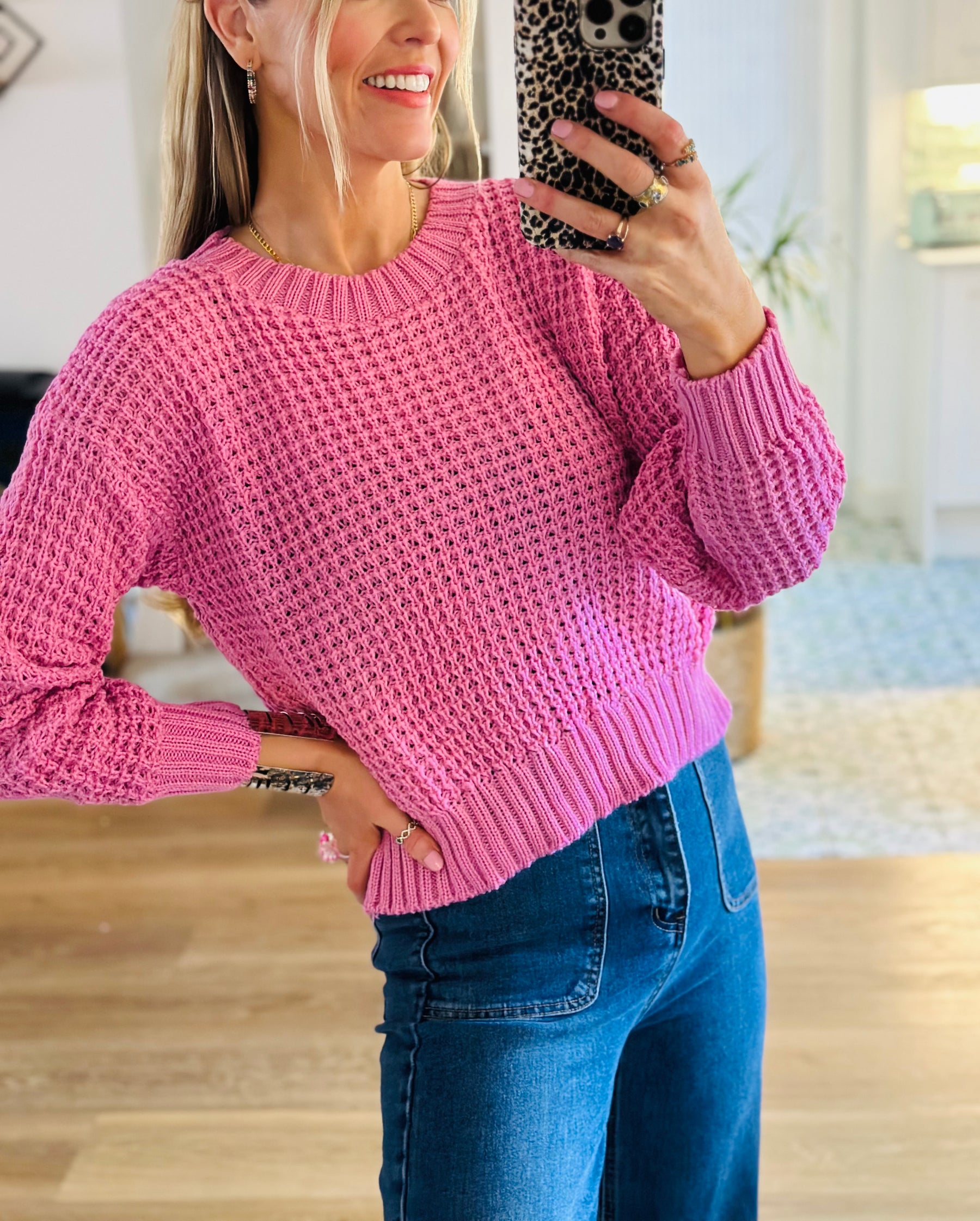 Open Knit Crew Jumper