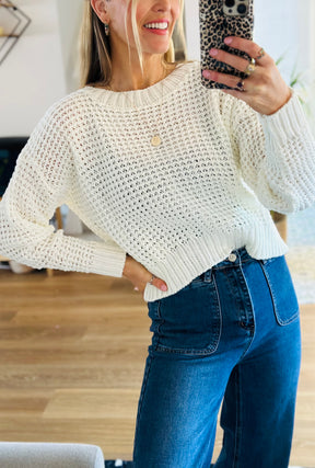 Open Knit Crew Jumper