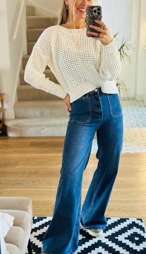 Open Knit Crew Jumper