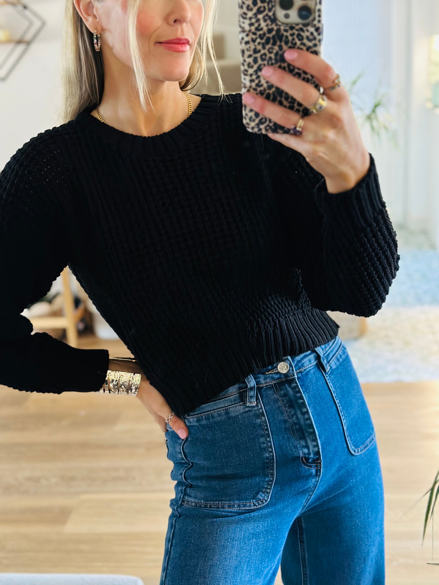 Open Knit Crew Jumper