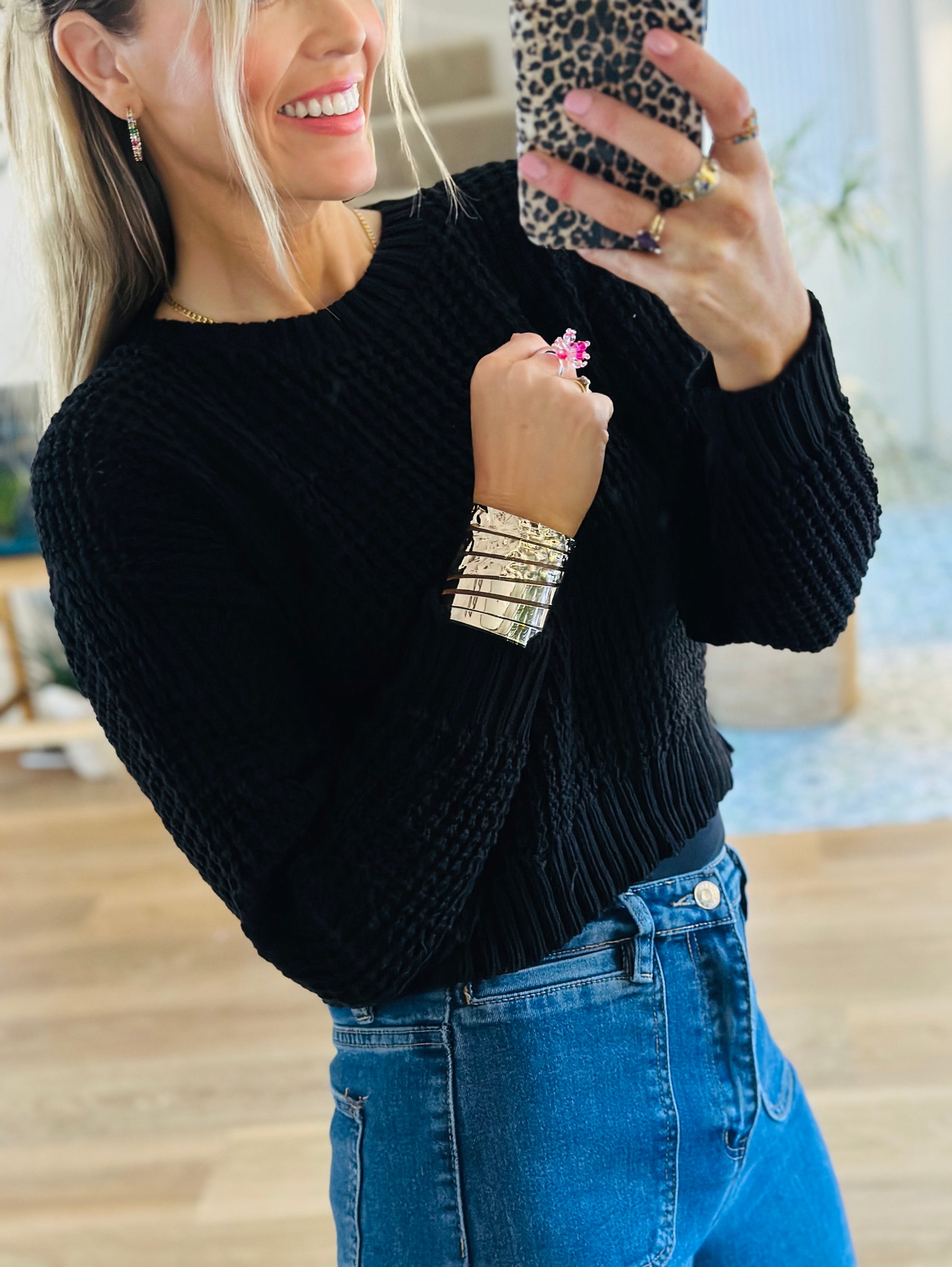 Open Knit Crew Jumper